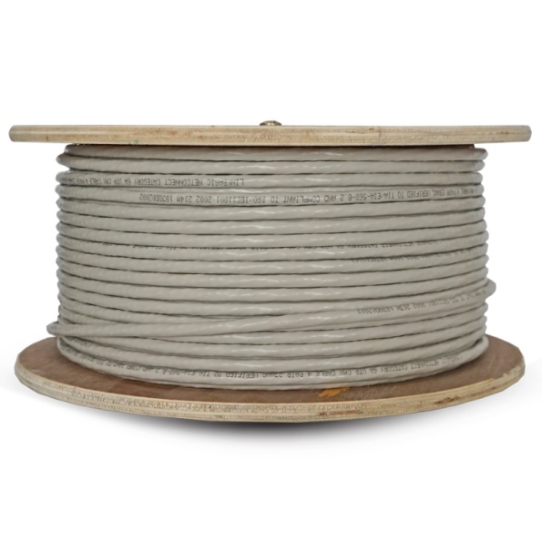 Linkbasic 100m Drum Cat6a Solid Grey UTP Cable